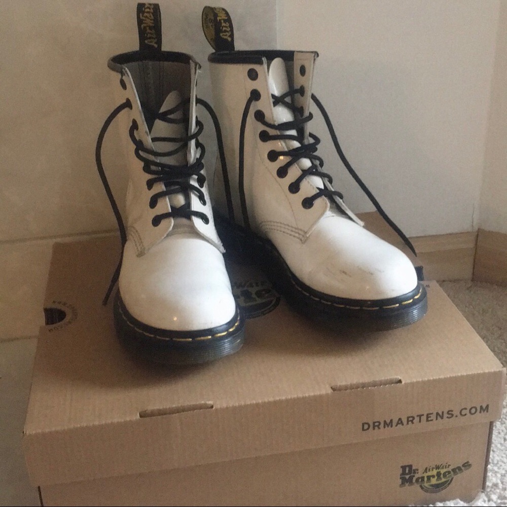 White Original Dr. Martens 8-Eye Boots